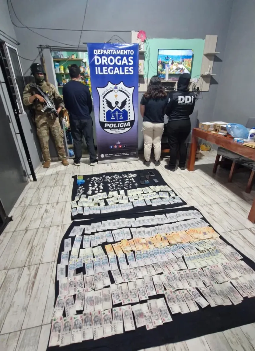 San Juan: secuestraron droga, dinero y dos vehículos durante un allanamiento