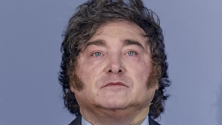 Primer plano del presidente Javier Milei.