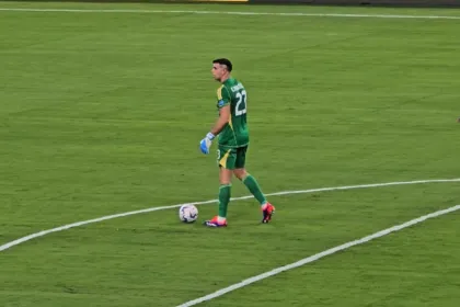 Emiliano Martínez, arquero de la Selección argentina, en un partido de la Copa América 2024.