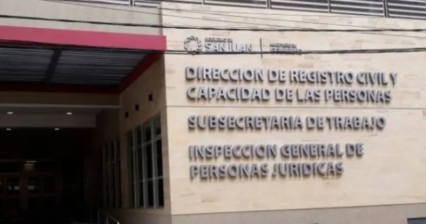 Fachada de la Dirección de Registro Civil y Capacidad de las Personas en San Juan.