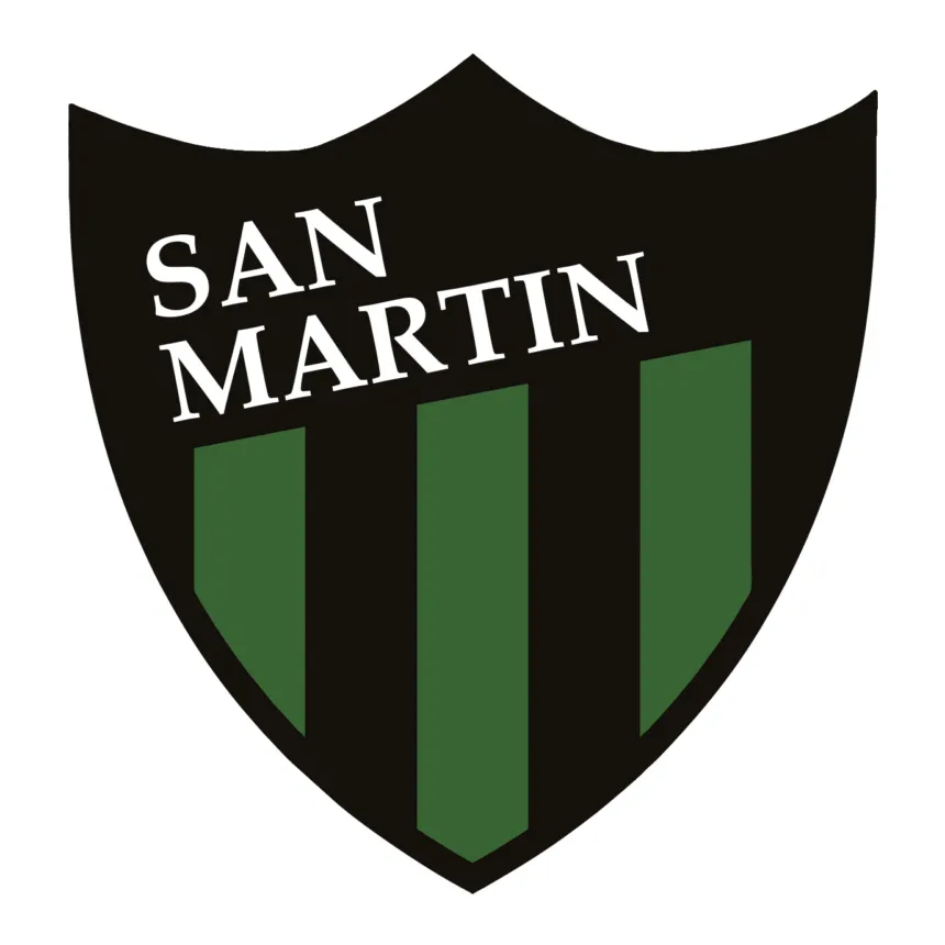 Escudo negro y verde de San Martín de San Juan sobre fondo blanco.