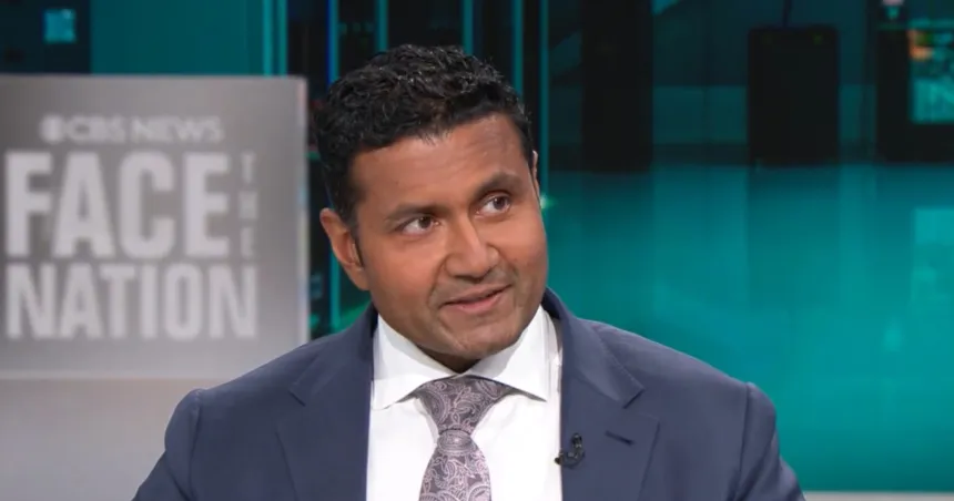 Shyam Sankar, director de tecnología de Palantir, durante la entrevista en Face the Nation.