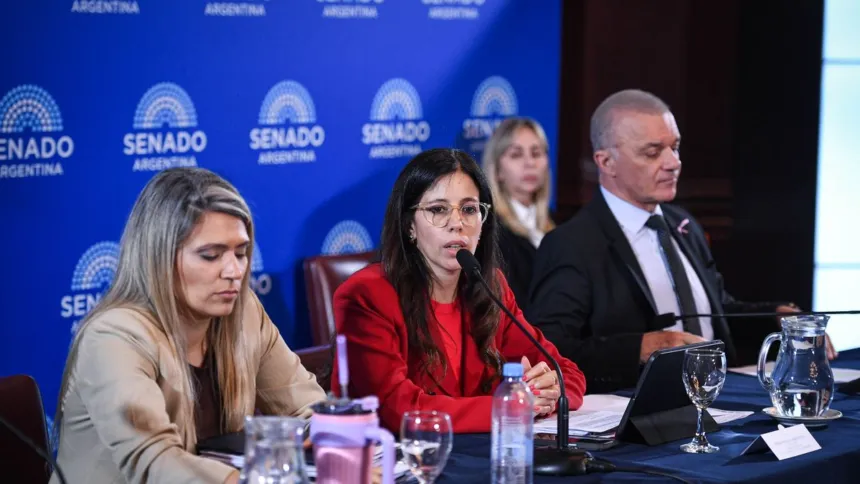 Legisladores participan de una reunión del Senado.